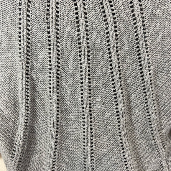 BCBGMaxazria Merino Wool Blend Cowlneck Open Knit Sweater Grey Womens Sz S - Picture 8 of 11